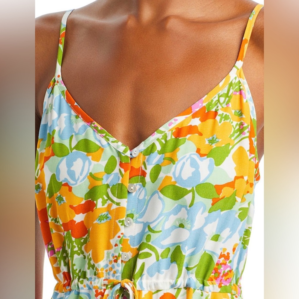 Rails Frida Day Garden Floral High Low Sleeveless Midi Dress Colorful Vacation - Picture 3 of 15